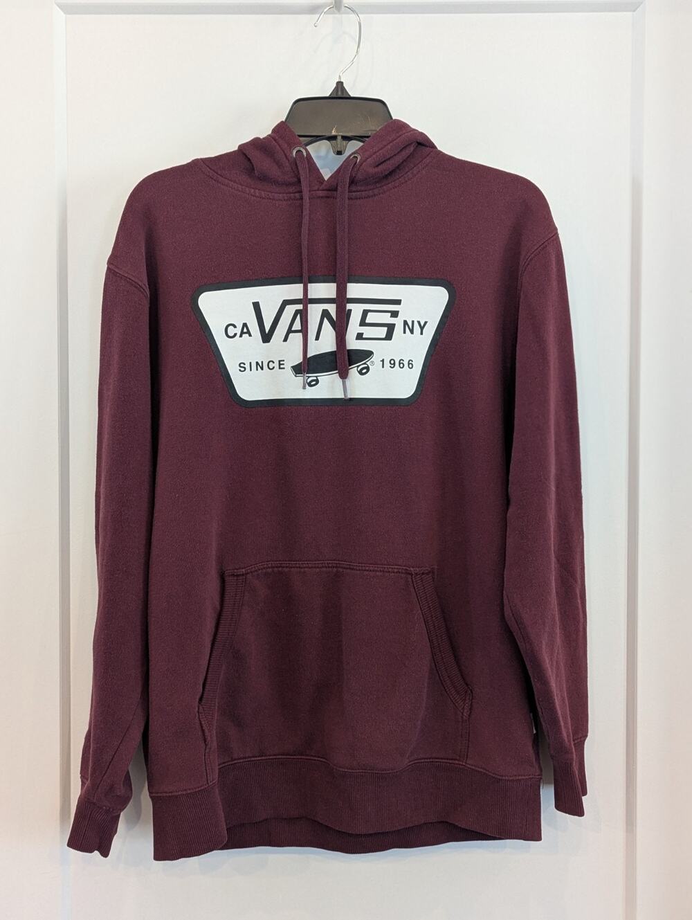 VANS OFF THE WALL HOODY HOODIE SWEATSHIRT SIZE MENS MEDIUM MAROON SKATEBOARD